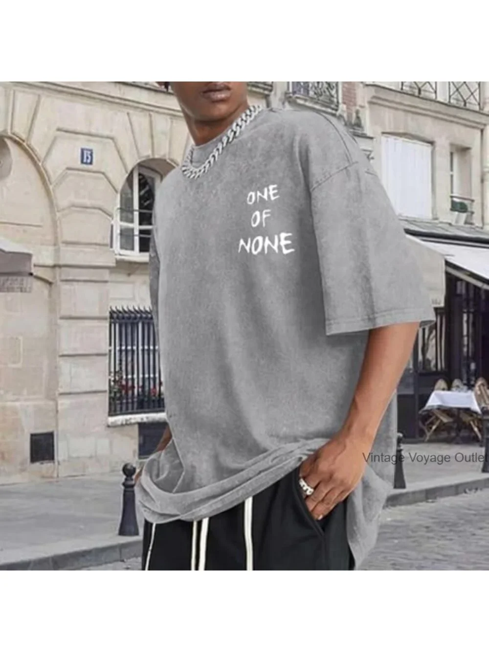 Oversized Vintage Acid Wash Cotton Graphic Tee Inspirational Streetwear T-Shirt